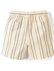 Boys Striped Textured Pull On Shorts - Driftwood Bay