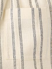 Boys Striped Textured Pull On Shorts - Driftwood Bay