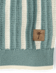 Boys Striped Crochet Sweater Polo - Amalfi Coast