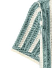 Boys Striped Crochet Sweater Polo - Amalfi Coast
