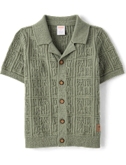 Boys Stitched Sweater Polo - Driftwood Bay