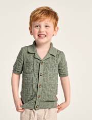 Boys Stitched Sweater Polo - Driftwood Bay