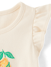 Girls Embroidered Fruit Bowl Flutter Top - Amalfi Coast
