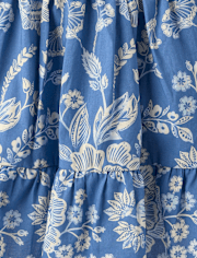 Girls Floral Smocked Ruffle Dress - Driftwood Bay