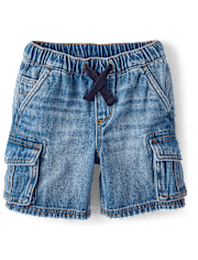Boys Pull On Cargo Jean Shorts - Little Essentials