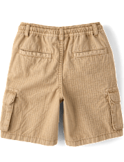 Boys Garment Dyed Ripstop Pull On Cargo Shorts - Little Essentials