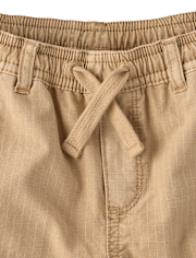 Boys Garment Dyed Ripstop Pull On Cargo Shorts - Little Essentials