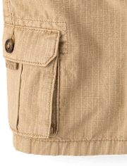 Boys Garment Dyed Ripstop Pull On Cargo Shorts - Little Essentials