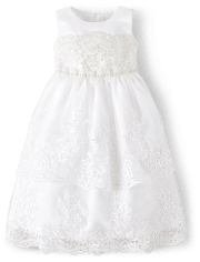 Girls Lace Applique Dress 2-Piece Set - Special Occasion