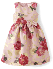 Girls Floral Fit & Flare Dress 2-Piece Outfit Set - Sugar Plum Fairy