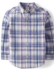 Boys Dad And Me Plaid 2-Piece Outfit Set - Lovely Lavender