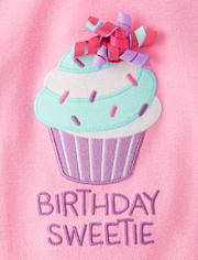 Girls Embroidered Cupcake 2-Piece Outfit Set - Birthday Boutique