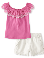 Girls Ruffle 2-Piece Outfit Set - Little Classics