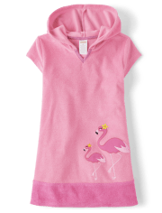 Girls Embroidered Flamingo 2-Piece Swim Set - Splish-Splash