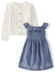 Girls Embroidered Floral 2-Piece Outfit Set - Homegrown by Gymboree