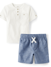 Boys Roll Cuff 2-Piece Outfit Set - Prairie Fields