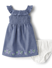 Baby Girls Short Sleeve Floral Dress And Sweater Cardigan 3-Piece Outfit  Set - Homegrown by Gymboree