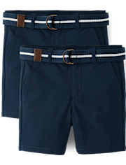 Boys Quick Dry Chino Shorts 2-Pack - Uniform