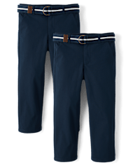 Boys Quick Dry Chino Pants 2-Pack - Uniform