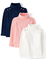 Pack de 3 tops de cuello alto para niña - Little Essentials