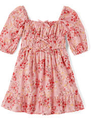 Girls Floral Dress 2-Piece Outfit Set - Country Charm