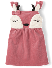 Girls Embroidered Deer Jumper 2-Piece Outfit Set - Country Charm