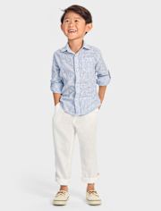 Kids Striped Linen-Blend 2-Piece Outfit Set