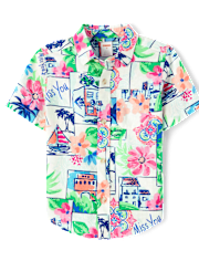 Boys Vacation Linen-Blend 2-Piece Outfit Set - Italian Riviera
