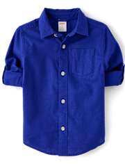 Kids Roll Cuff Linen-Blend 2-Piece Outfit Set