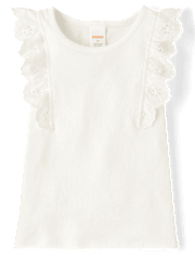 Girls Eyelet Flutter Top 3-Pack - Little Essentials