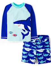Boys Shark 2-Piece Swimsuit - Swim