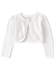 Girls Bow Faux Pearl Dress 2-Piece Outfit Set - Special Occasions