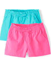 Girls Quick Dry Pull On Shorts 2-Pack - Little Essentials