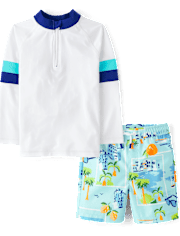 Boys Striped Travel 2-Piece Swimsuit - Swim
