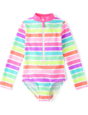 Girls Floral Rainbow 2-Piece Swim Set - Swim