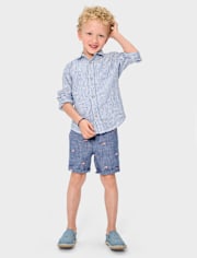 Boys Striped 2-Piece Outfit Set - American Cutie