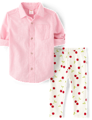 Girls Cherry 2-Piece Outfit Set - Sweet Summer