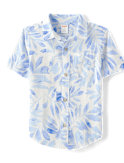 Kids Palm Linen-Blend 2-Piece Outfit Set