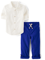 Kids Linen-Blend 2-Piece Outfit Set