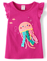 Girls Embroidered Jellyfish 2-Piece Outfit Set - Little Essentials
