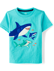 Boys Embroidered Shark 2-Piece Outfit Set - Little Essentials