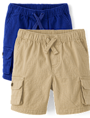 Boys Pull On Cargo Shorts 2-Pack - Little Essentials