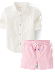 Boys Seersucker 2-Piece Swim Set - Swim