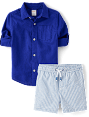 Boys Seersucker 2-Piece Swim Set - Swim