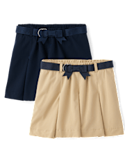 Girls Quick Dry Pleated Skort 2-Pack - Uniform