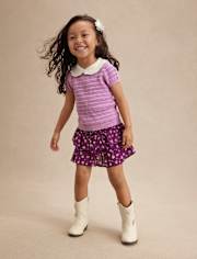 Girls Peter Pan Sweater Top 2-Piece Outfit Set - Magical Meadows