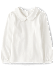 Girls Scalloped Jumper 2-Piece Outfit Set - Campus Cuties