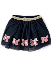 Girls Sequin Bow Tutu 2-Piece Outfit Set - Campus Cuties
