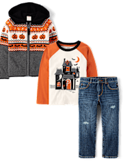 Boys Fairisle 3-Piece Outfit Set - Halloween