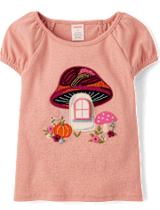 Girls Sequin Mushroom 3-Piece Outfit Set - Fall Celebrations